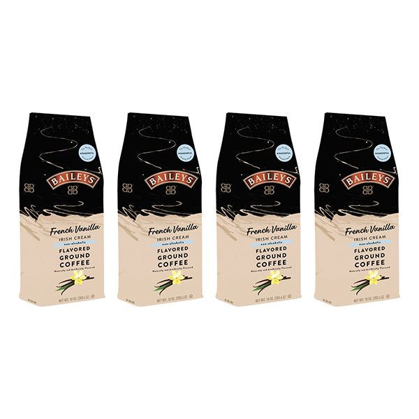 Baileys Bailey's, French Vanilla Irish Cream, Flavored Ground Coffee, 4 Bags (10oz Each)