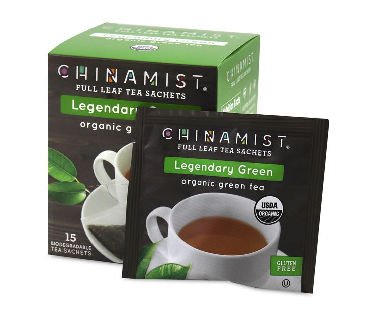 China Mist - Legendary Green Organic Black Full Leaf Tea Sachet, 2 Boxes 15 Count - Biodegradable And Individually Wrapped
