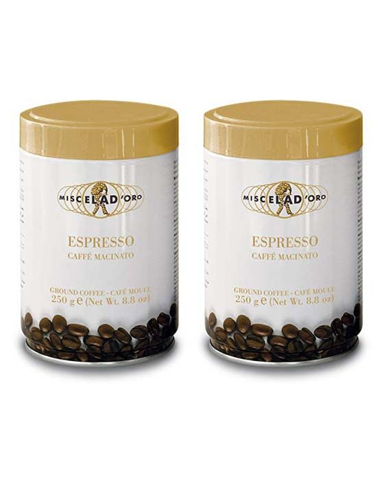 Miscela D'Oro Espresso Caffe Macinato Ground Coffee, 2/8.8 Oz Cans