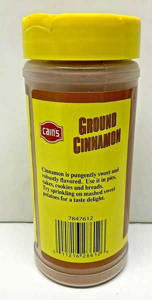 Cain's Ground Cinnamon (2 Bottle/8 Oz Each)