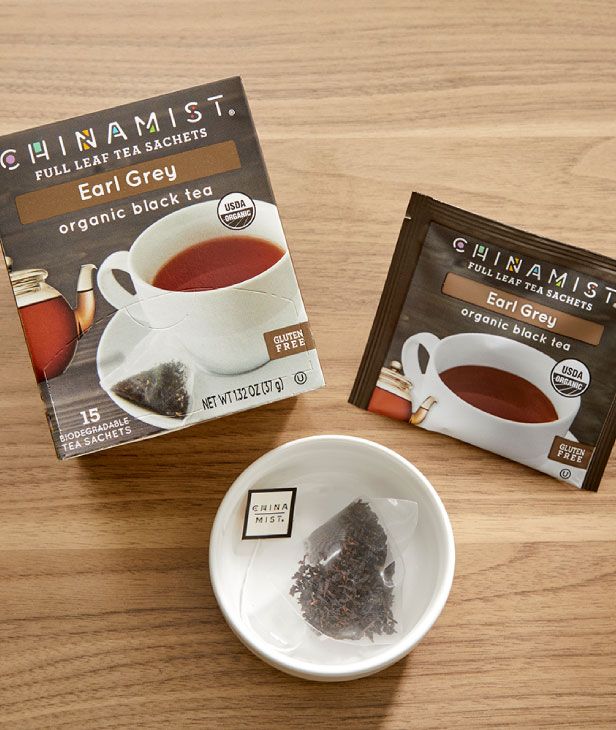 China Mist - Earl Grey Organic Black Full Leaf Tea Sachet, 6 Boxes 15 Count Each