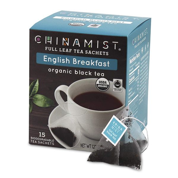 China Mist - English Breakfast Organic Black Full Leaf Tea Sachet, 4 Boxes 15 Count Each