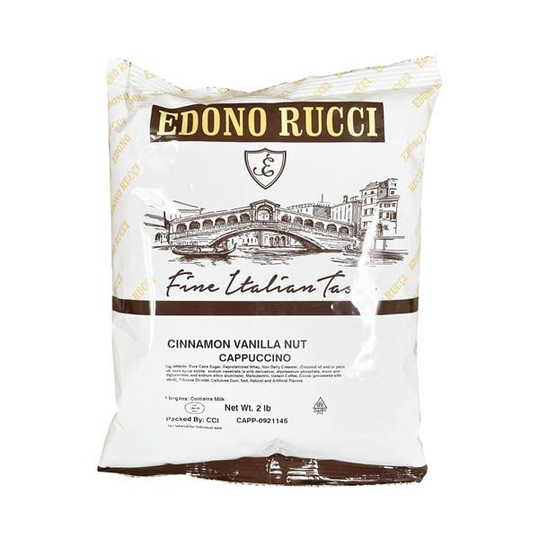 Edono Rucci Cinnamon Vanilla Nut Powdered Cappuccino Mix, 4 Bags( 2 Lbs Each)