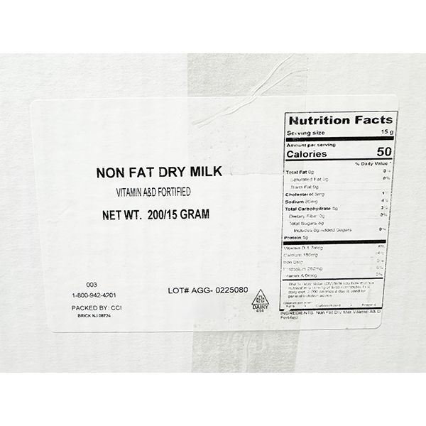 Non-Fat Dry Milk Instant Mix – 15g Packets, 20 Pack – Vitamin A & D Fortified
