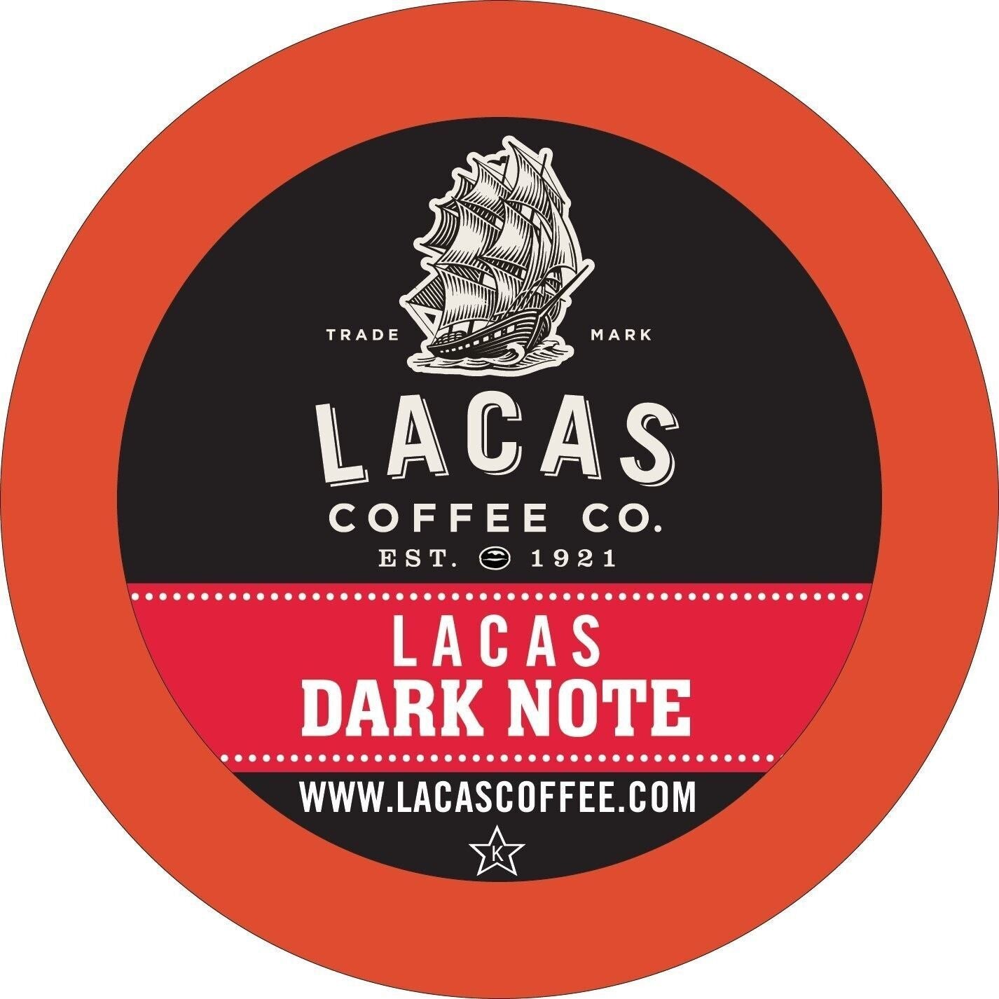 Lacas Coffee Single Serve Cups, 24 Count (Dark Note)
