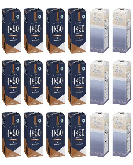  Folgers 1.25 Liter 1850 Horizon Blend (Replaces Dark Roast) (Twelve Boxes) & Cafi-Lait Milk 1.25 Liter (Six Boxes)