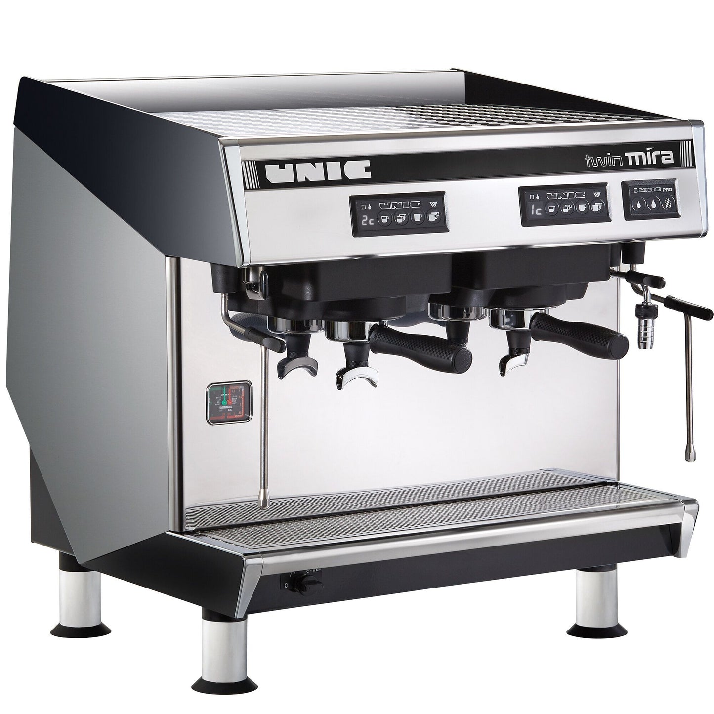 Unic Mira Twin Two Group High Profile Semi-Automatic Espresso Machine - 208V, 4700W