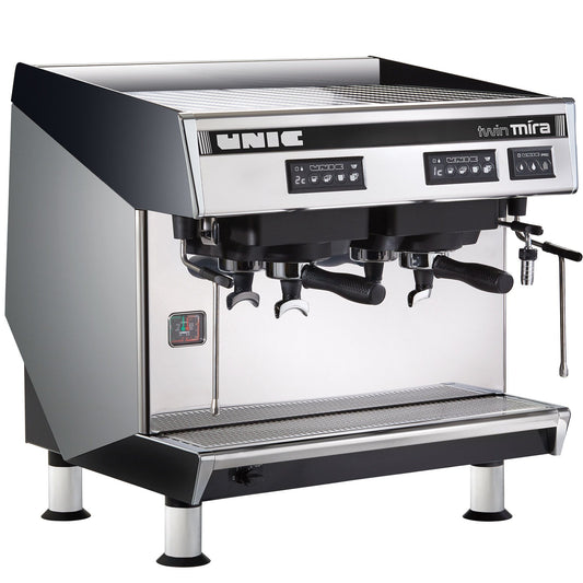  Unic Mira Twin Two Group High Profile Semi-Automatic Espresso Machine - 208V, 4700W