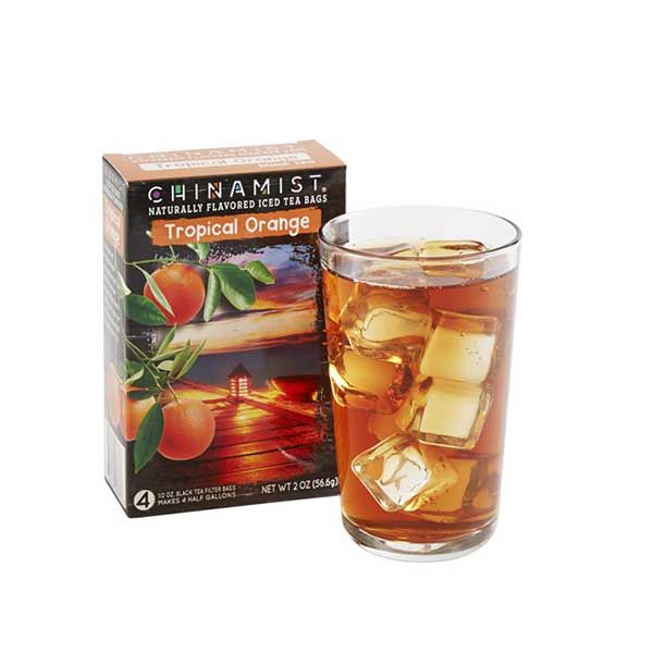  China Mist Naturally Flavored Tropical Orange Iced Tea Bags, 4-Count Box, 6-Pack (Each Bag Yields 1/2 Gallon)