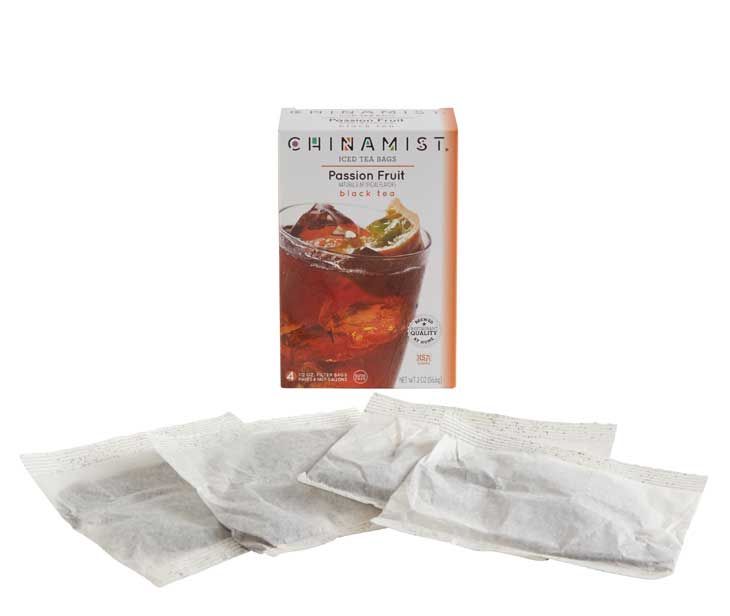  China Mist Naturally Flavored Passion Fruit Iced Tea Bags, 4-Count Box, Each Bag Yields 1/2 Gallon