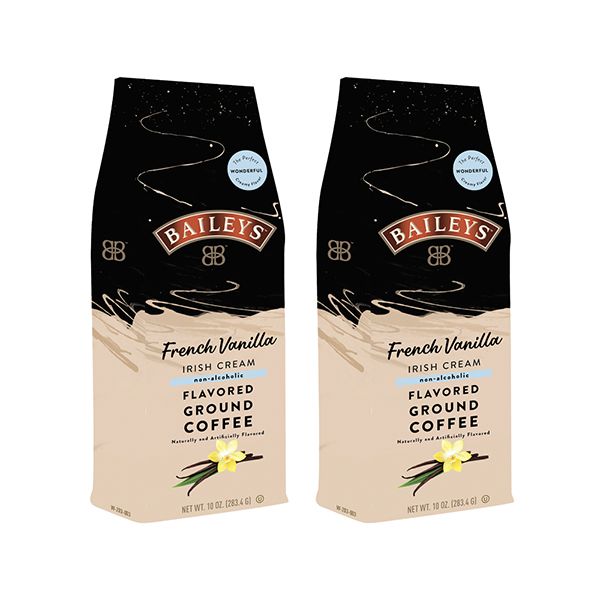 Baileys Bailey'sFrench Vanilla Irish Cream, Flavored Ground Coffee, 2 Bags (10oz Each)