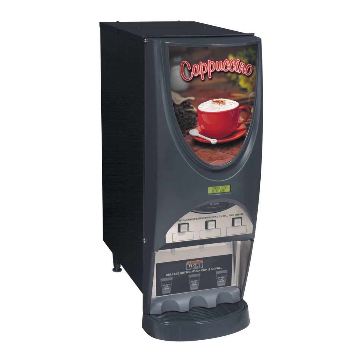 BUNN® Bunn 38600.0001 IMIX-3S+ BLK Powdered Cappuccino Dispenser With 3 Hoppers