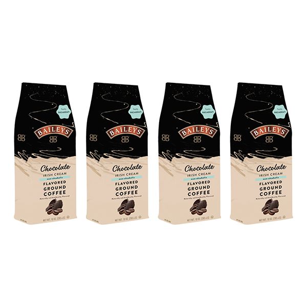 Baileys Bailey's Chocolate Irish Cream, Flavored Ground Coffee, 4 Bags, 10oz Each