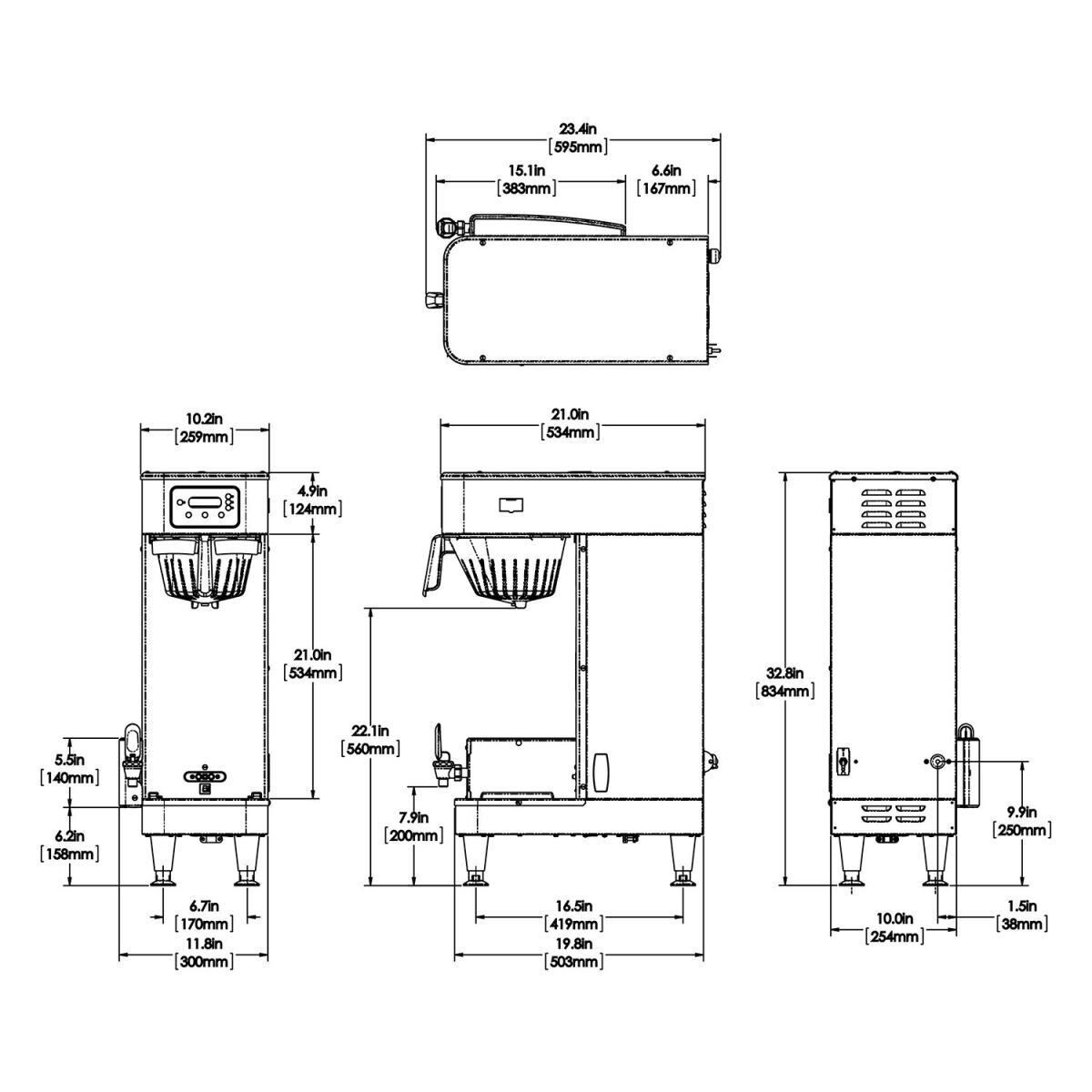 BUNN® Bunn 51100.0100 ICB Infusion Series Soft Heat Coffee Brewer, Stainless Steel, 120/240V