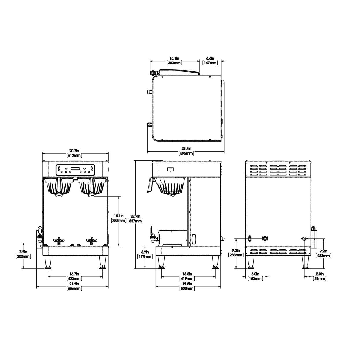 BUNN® Bunn 51200.0100 ICB Infusion Series Twin Soft Heat Coffee Brewer, 120/240V SST