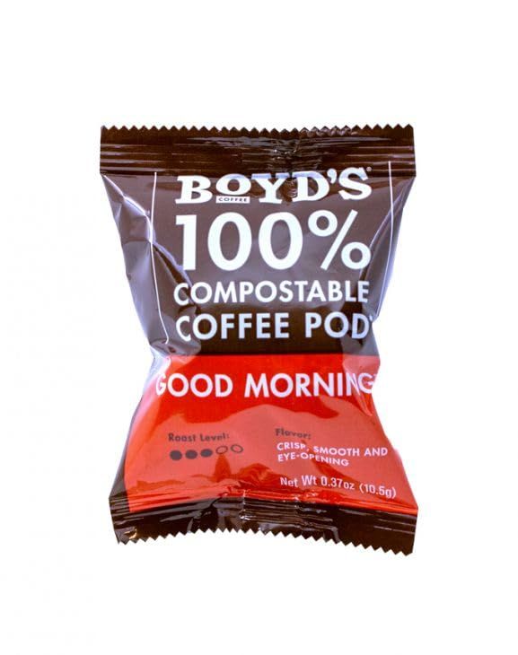  Boyd's Single Serve Coffee, 80 Compostable Single Pods (Good Morning)