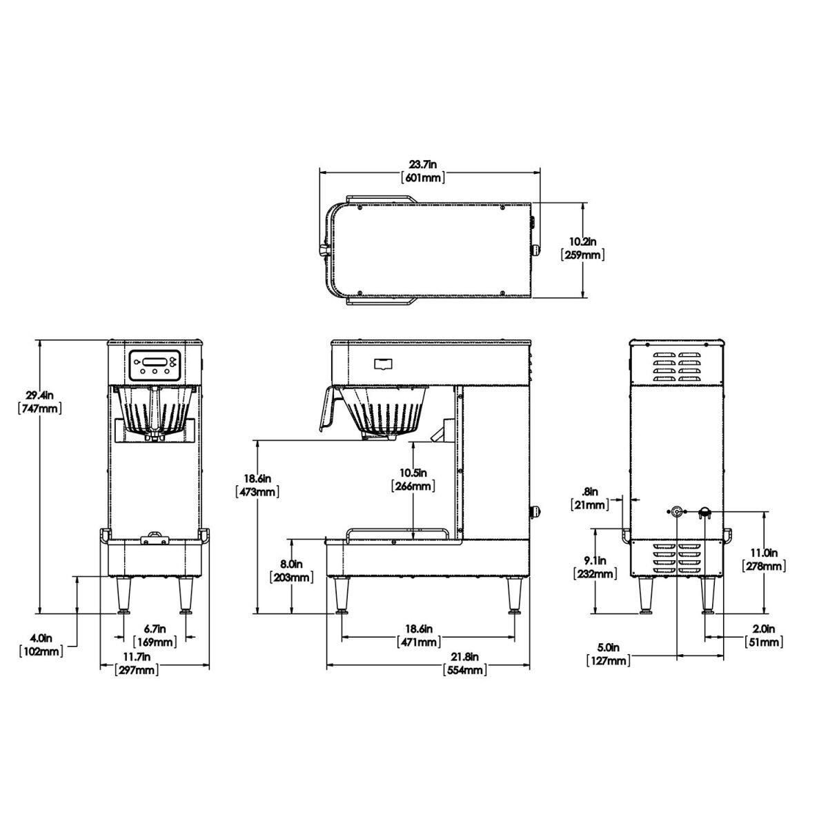 BUNN® Bunn 52000.0001 ITB-LP Automatic Tea Brewer, Low Profile, Display Label Overlay Kit