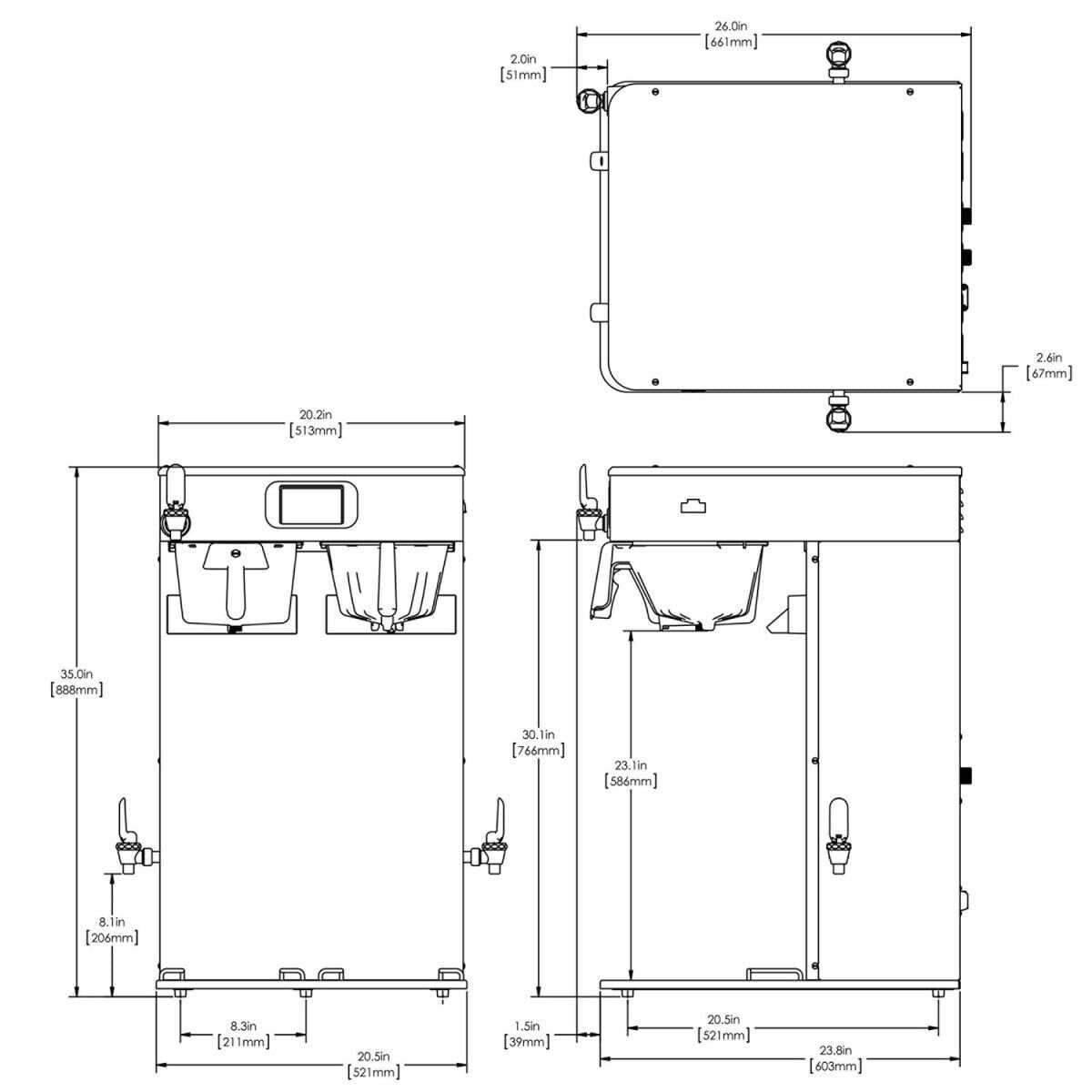BUNN® Bunn 54100.0100 ITCB Infusion Series Tea/Coffee Brewer, Twin Hi-Volume Platinum, 120/240V