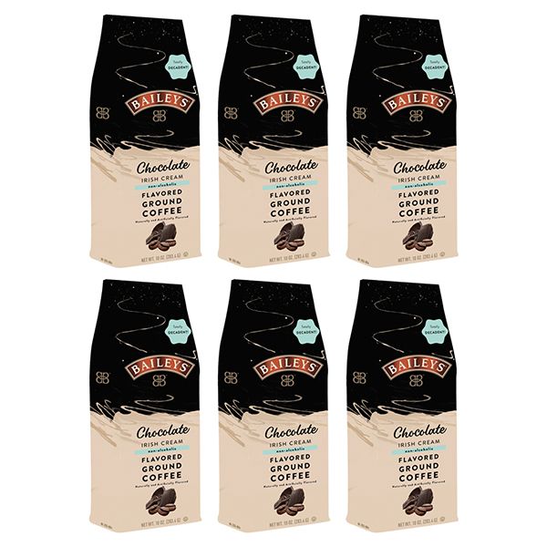 Baileys Bailey'sChocolate Irish Cream, Flavored Ground Coffee, 6 Bags, 10oz Each