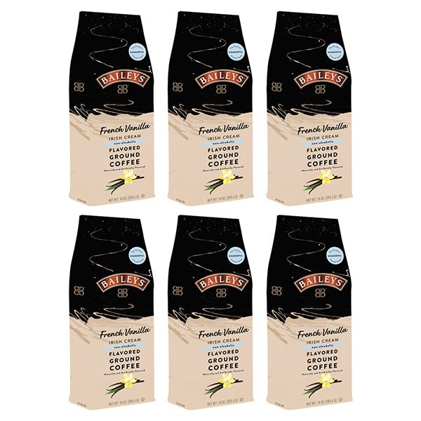 Baileys Bailey's, French Vanilla Irish Cream, Flavored Ground Coffee, 6 Bags (10oz Each)