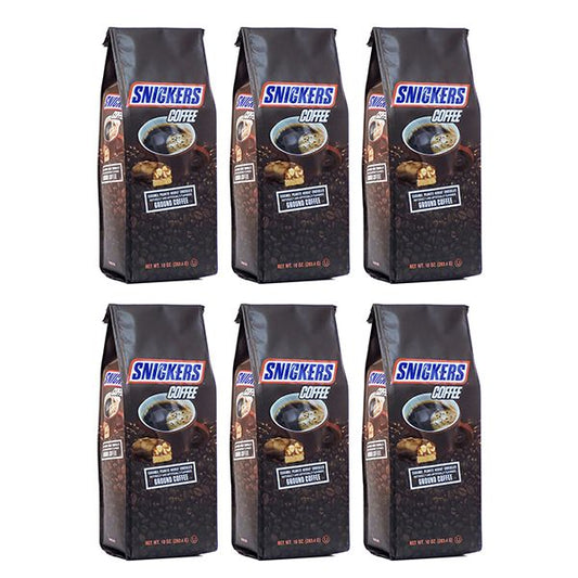  Snickers Caramel, Peanuts, Nougat And Chocolate, Naturally And Artificially Flavored Ground Coffee, 6/10 Oz Bags
