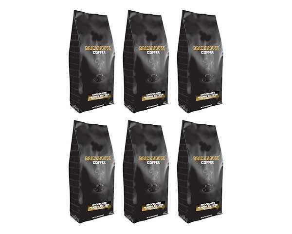  Brickhouse Ground Coffee, 6/12 Oz Bags (Chocolate Peanut Butter)