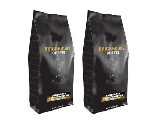  Brickhouse Ground Coffee, 2/12 Oz Bags (Chocolate Peanut Butter)