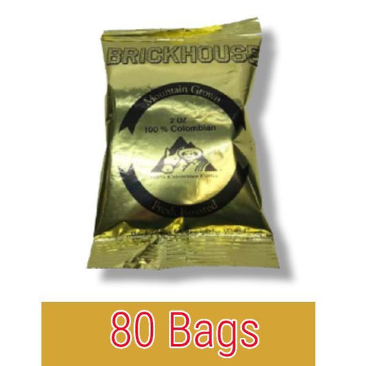  Brickhouse 100% Colombian Ground Coffee, 80/2 Oz Bags