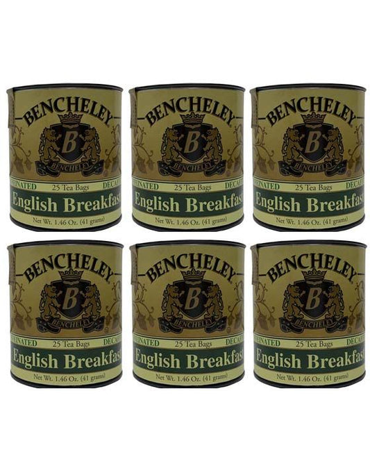  Bencheley Tea Bags, 6/25 Ct English Breakfast Decaffeinated Tea