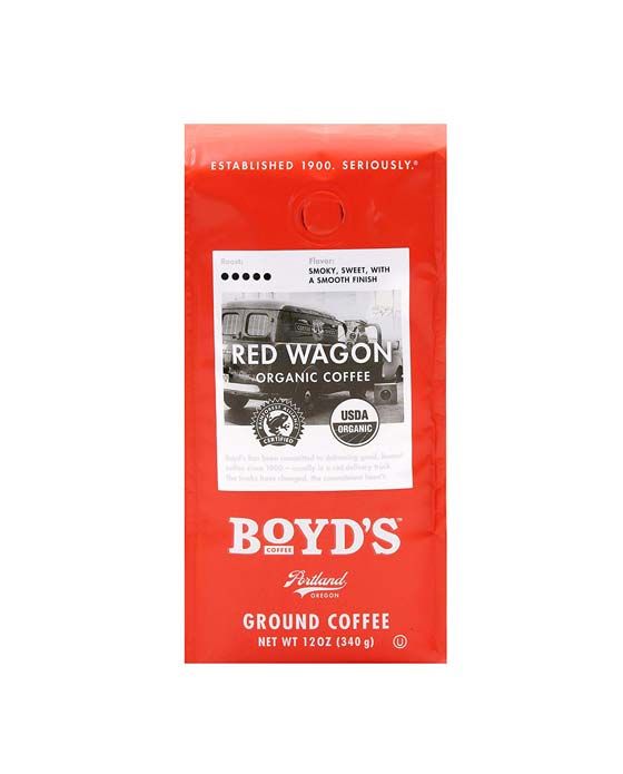  Boyd's Organic Red Wagon Coffee - Ground Dark Roast - 12-Oz 2 Bags
