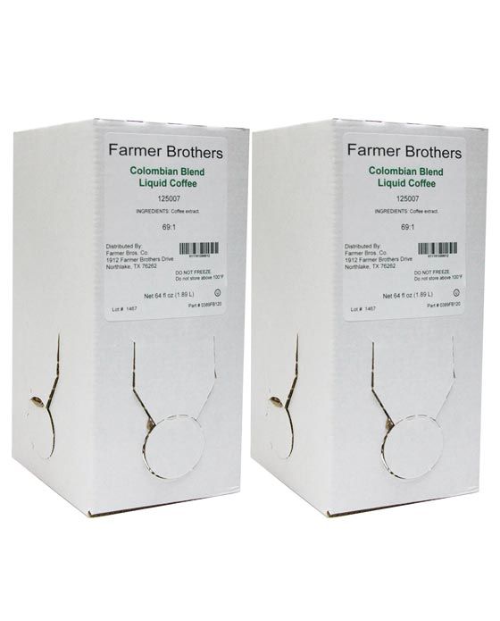  Farmer Brothers Colombian Blend Liquid Coffee, 2 Boxes (64 Oz Ea.)