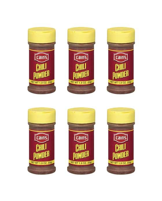  Cain's Chili Powder, 6 Bottles, 1.9 Oz Each