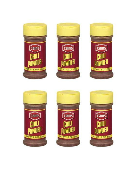  Cain's Chili Powder, 6 Bottles, 1.9 Oz Each