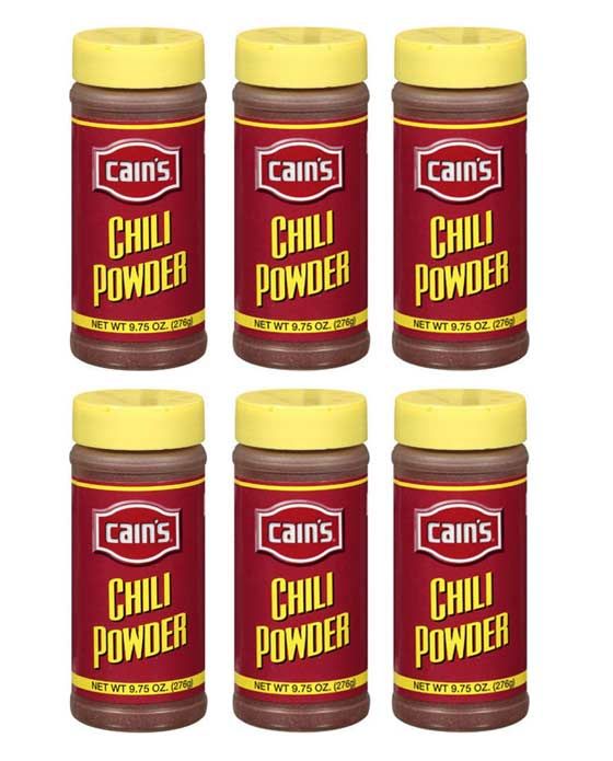  Cain's Chili Powder, 6 Bottle (9.75 Oz Each)