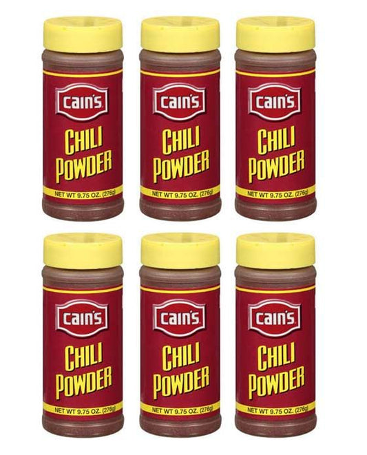  Cain's Chili Powder, 6 Bottle (9.75 Oz Each)