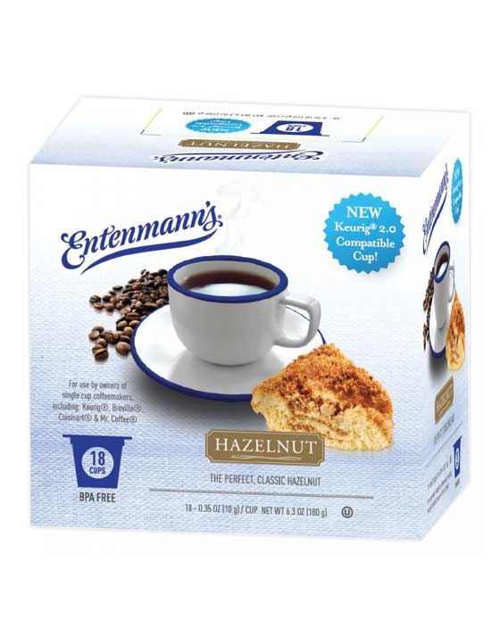  Entenmann's Single Serve Coffee, Hazelnut, 18 Count Box