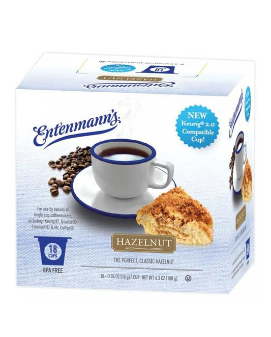  Entenmann's Single Serve Coffee, Hazelnut, 18 Count Box