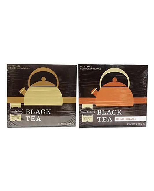  Farmer Brothers Black Tea: 1 Box Regular & 1 Box Decaf