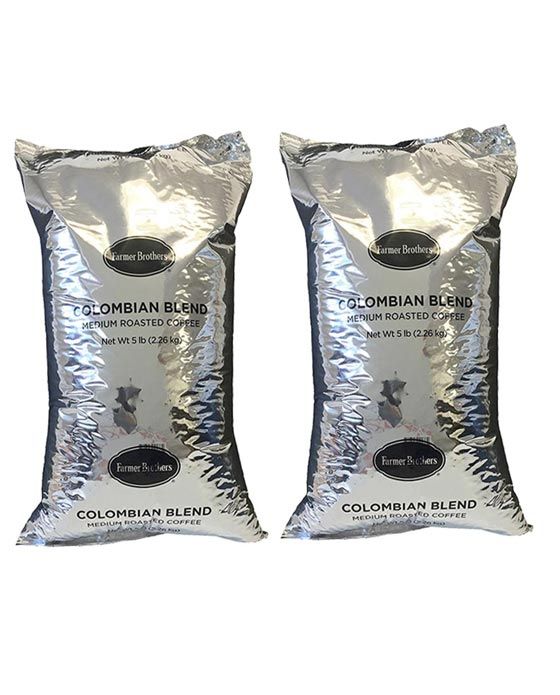  Farmer Brothers Colombian Blend Coffee Bean (2 Bags/5 Lbs Ea.)