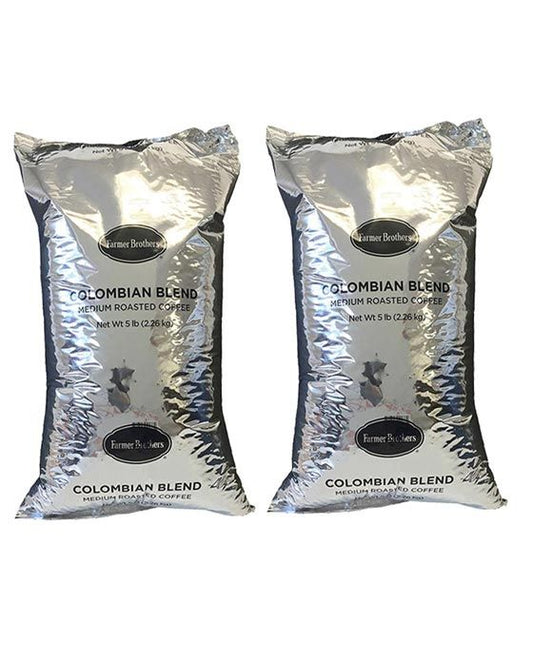  Farmer Brothers Colombian Blend Coffee Bean (2 Bags/5 Lbs Ea.)