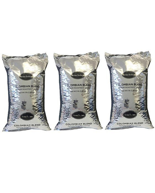  Farmer Brothers Colombian Blend Coffee Bean (3 Bags/5 Lbs Ea.)