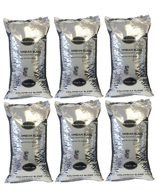  Farmer Brothers Colombian Blend Coffee Bean (6 Bags/5 Lbs Ea.)