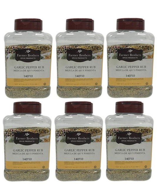  Farmer Brothers Garlic Pepper Rub (6 Bottles/1.5 Lb Ea.)