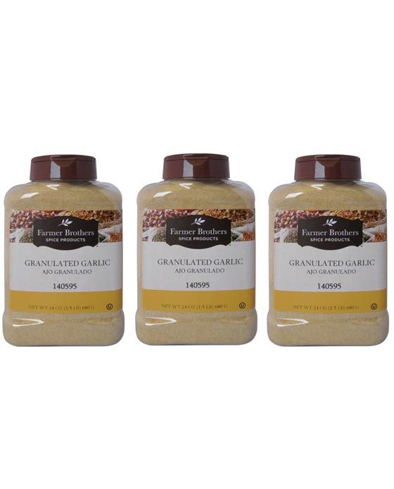  Farmer Brothers Granulated Garlic (3 Bottles/1.5 Lb Ea.)