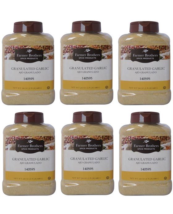  Farmer Brothers Granulated Garlic (6 Bottles/1.5 Lb Ea.)