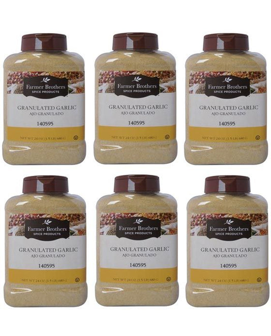  Farmer Brothers Granulated Garlic (6 Bottles/1.5 Lb Ea.)