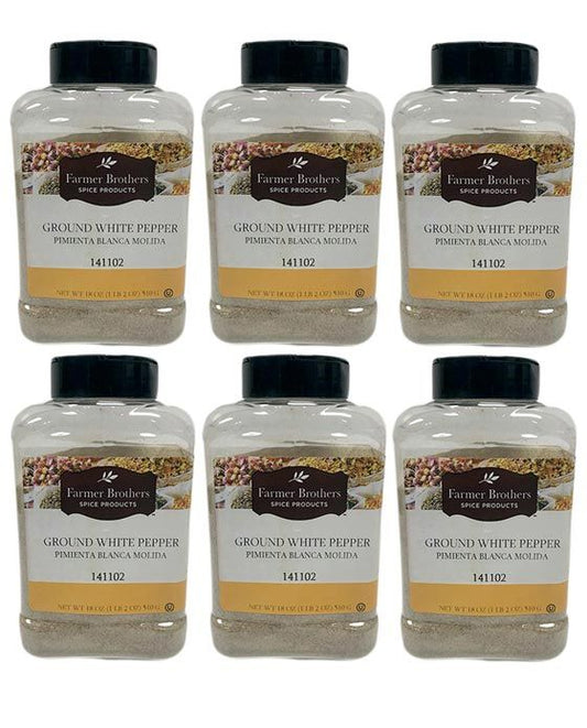  Farmer Brothers Ground White Pepper (6 Bottles/1 Lb 2 Oz Ea.)