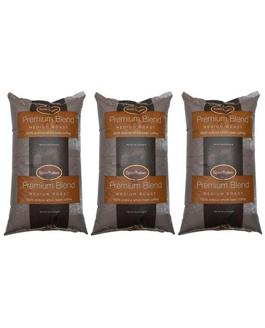  Farmer Brothers Medium Roast 100% Arabica Bean (3 Bags/5 Lbs Ea.)