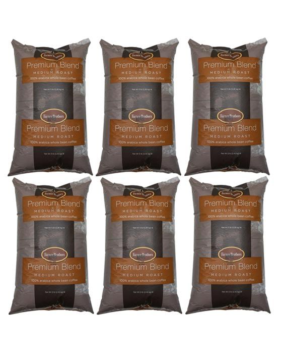  Farmer Brothers Medium Roast 100% Arabica Bean (6 Bags/5 Lbs Ea.)