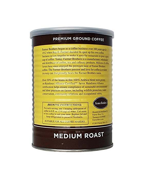  Farmer Brothers Medium Roast Ground Coffee (5 Cans/14 Oz)